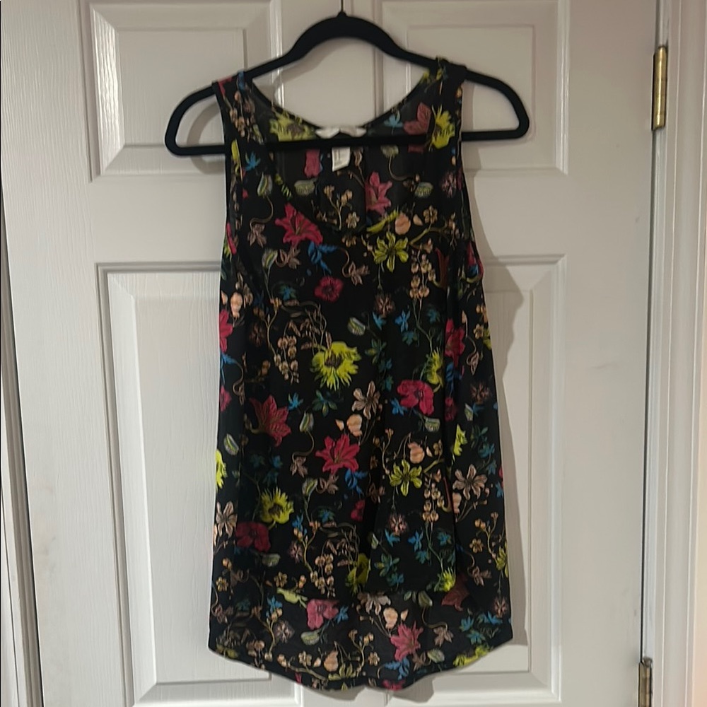 H&M Black Floral Tank Top